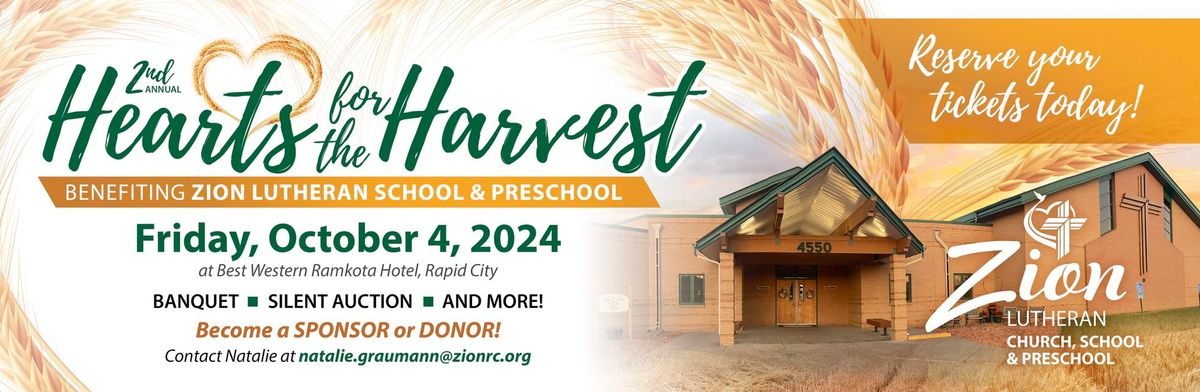 Hearts for the Harvest- Zion Lutheran School & Preschool Banquet