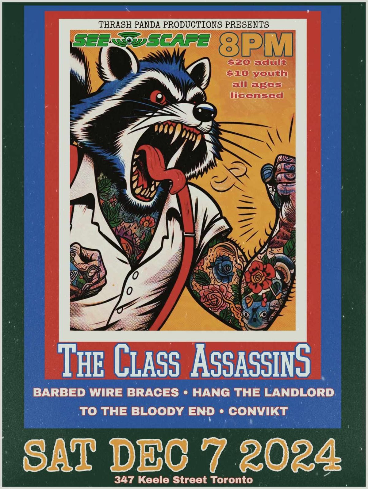 THE CLASS ASSASSINS \/ BARBED WIRE BRACES \/ HANG THE LANDLORD \/ TO THE BLOODY END \/ CONVIKT