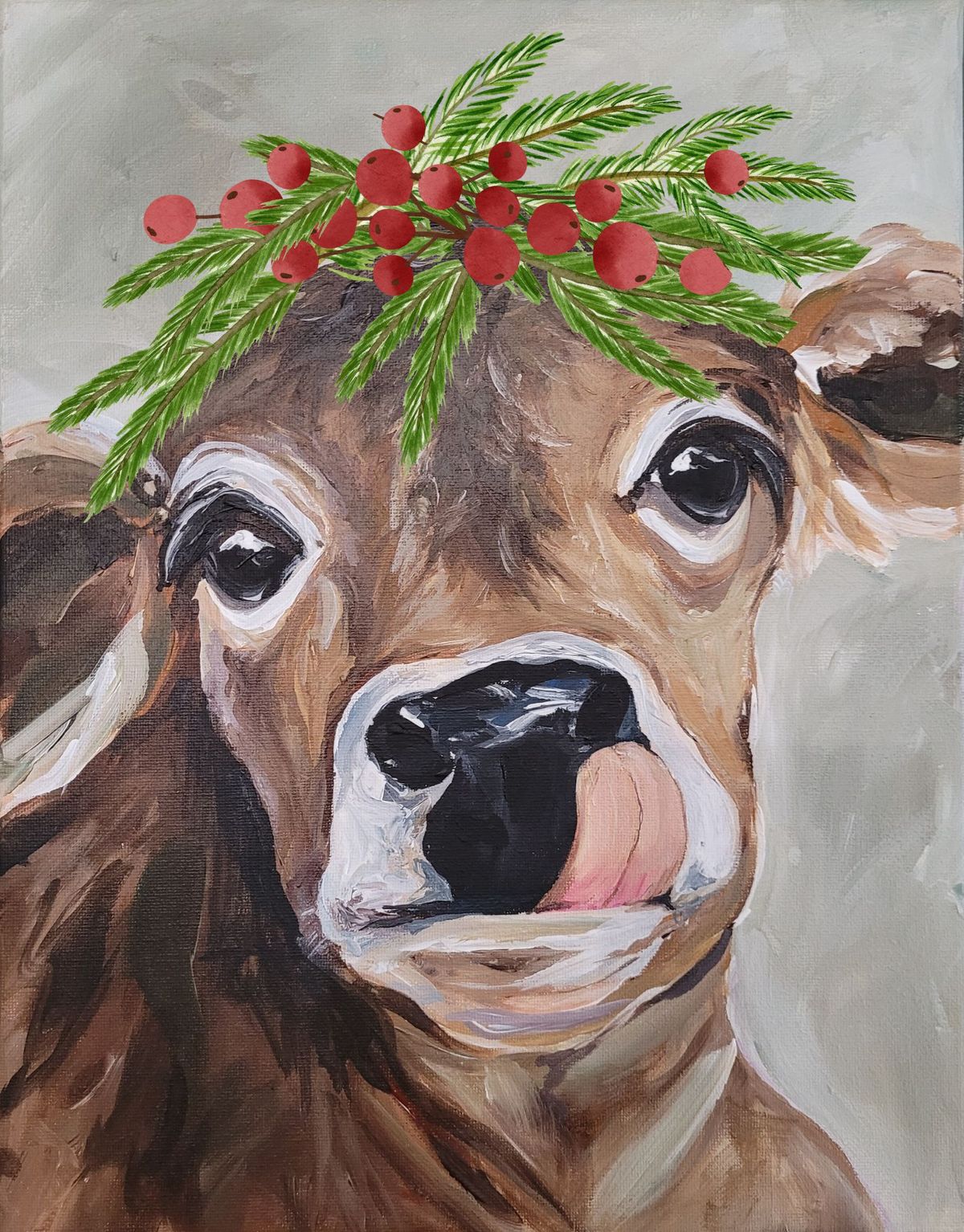 Christmas Cow Paint & Sip