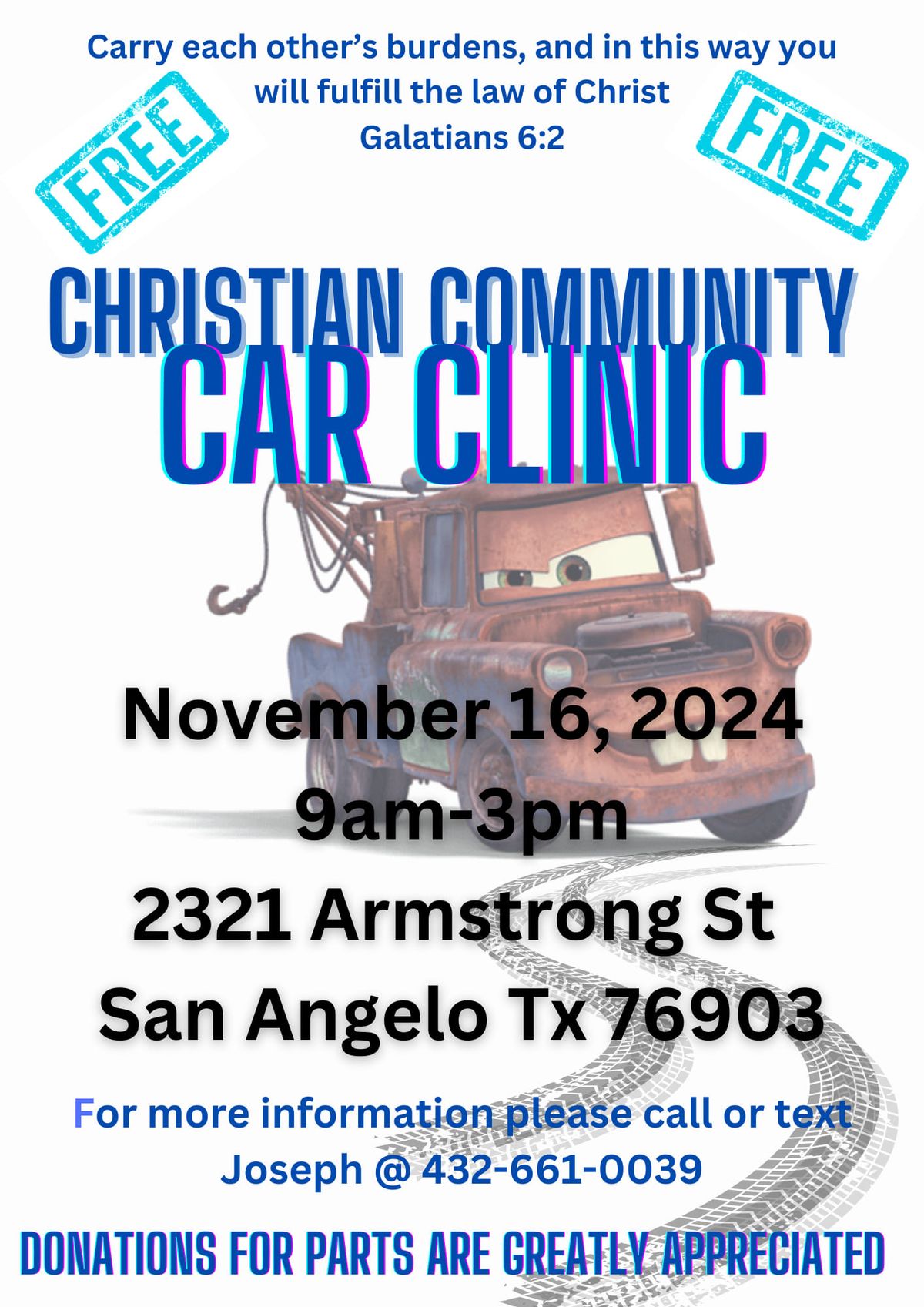 Car Clinic Date Nov 16