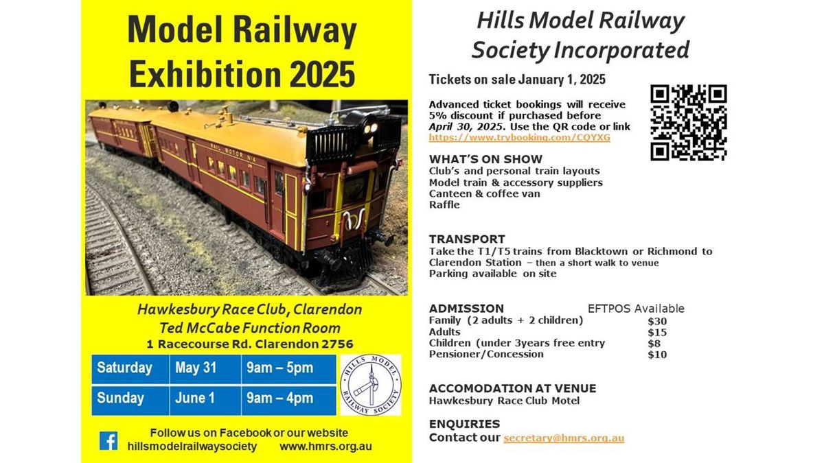 Hills Model Railway Exhibition May 31 - June 1 2025