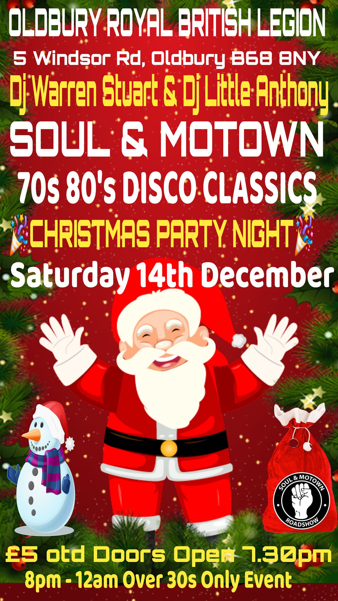 Soul Motown & Disco Classics Christmas Party