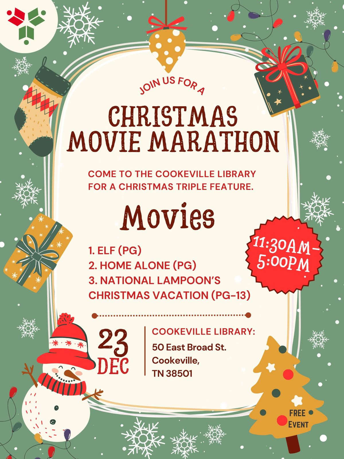 Movie: Christmas Movie Marathon