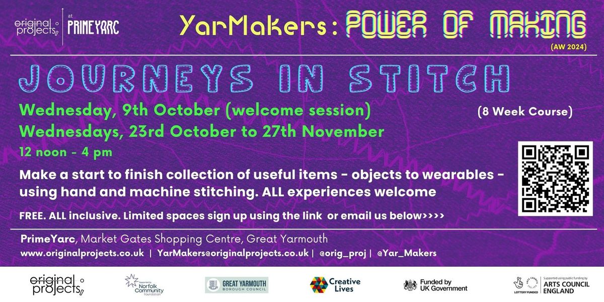 Journeys in Stitch : 8-week course making a start-to-finish collection of useful items