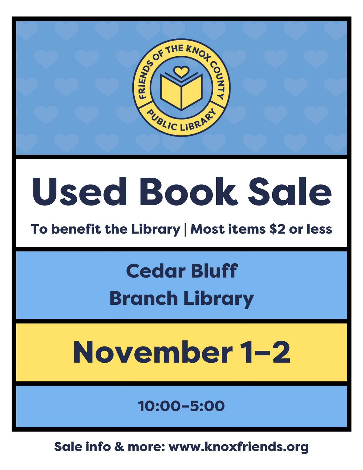 Cedar Bluff Branch Used Book Sale