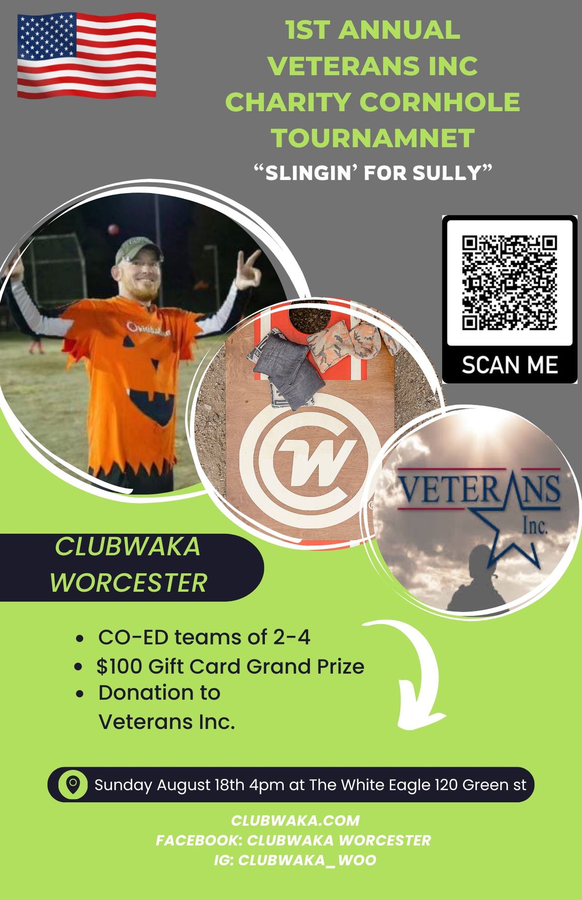 1st annual Veterans Inc \u201cSlingin\u2019 for Sully\u201d Charity Cornhole Tournament 