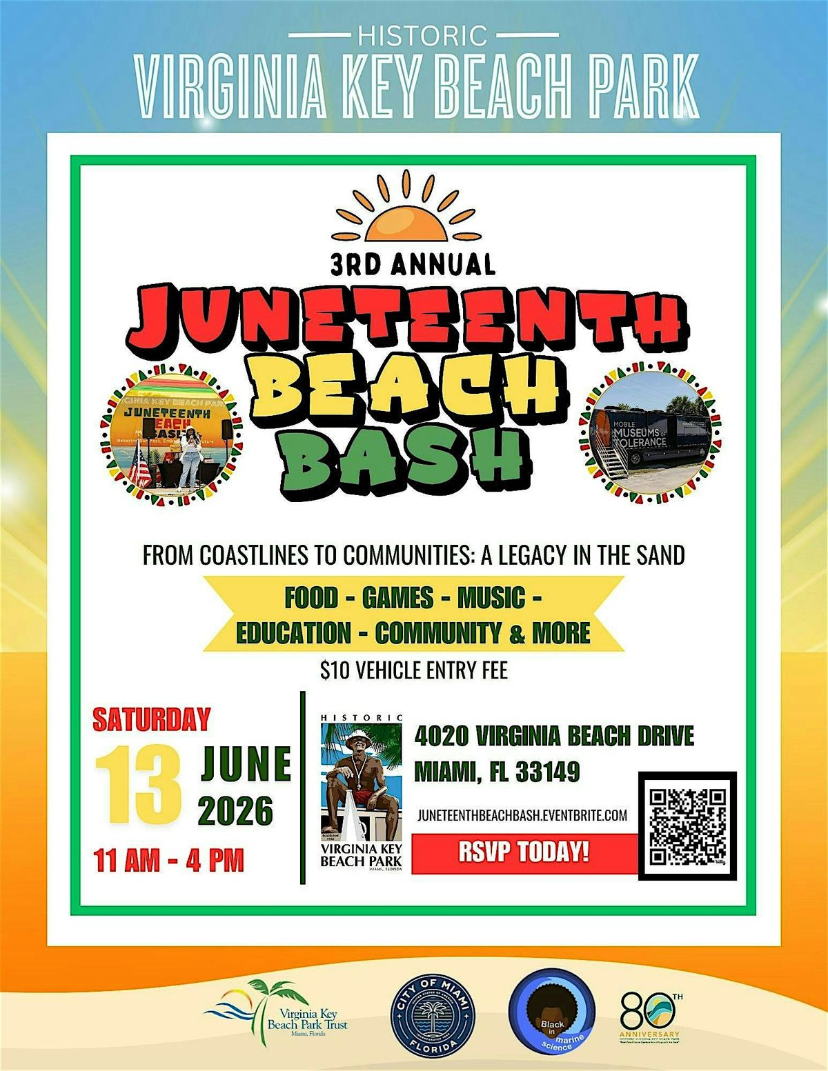 Historic Virginia Key Beach Park -  3rd Annual Juneteenth Beach Bash