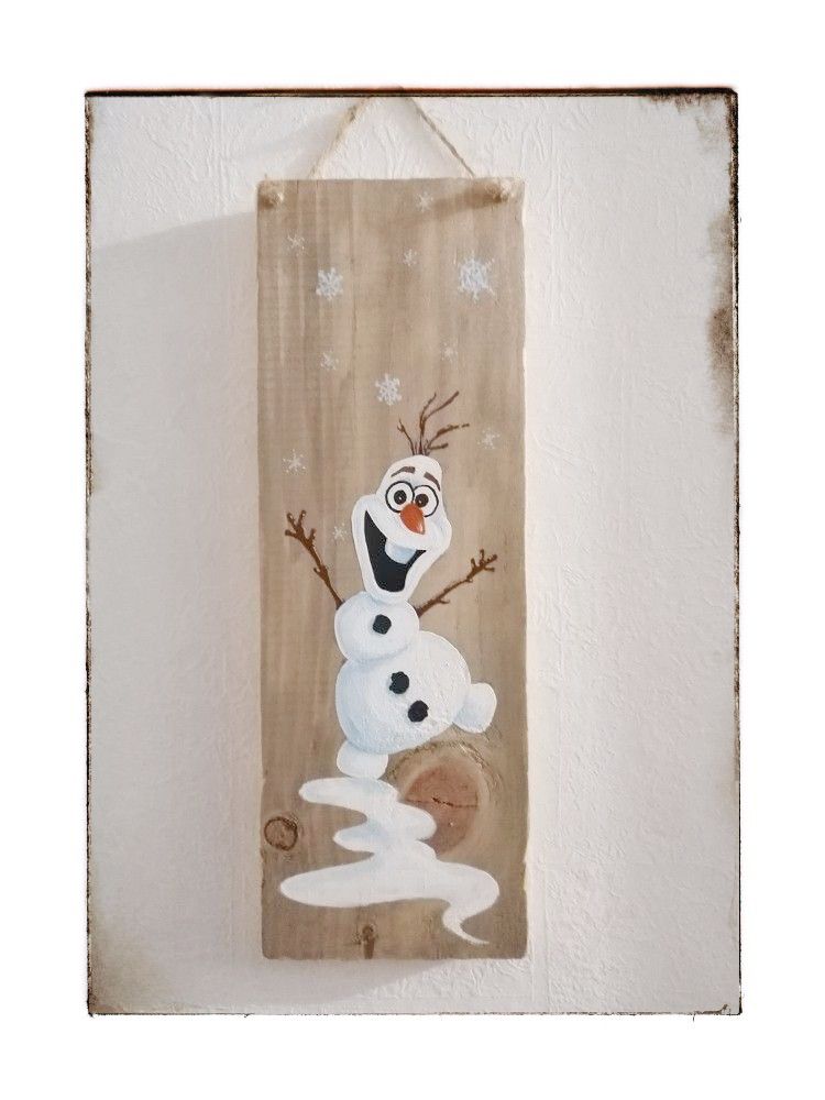 Hand painted snowman \u26c4\ufe0f porch sign