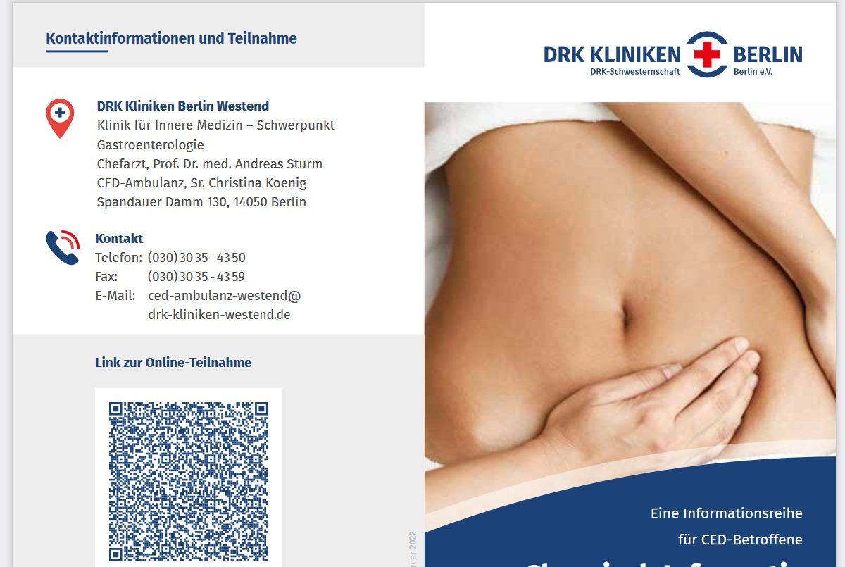 Chronisch informativ - Eine Veranstaltungsreihe f\u00fcr CED-Betroffene - Online der DRK Kliniken Westend