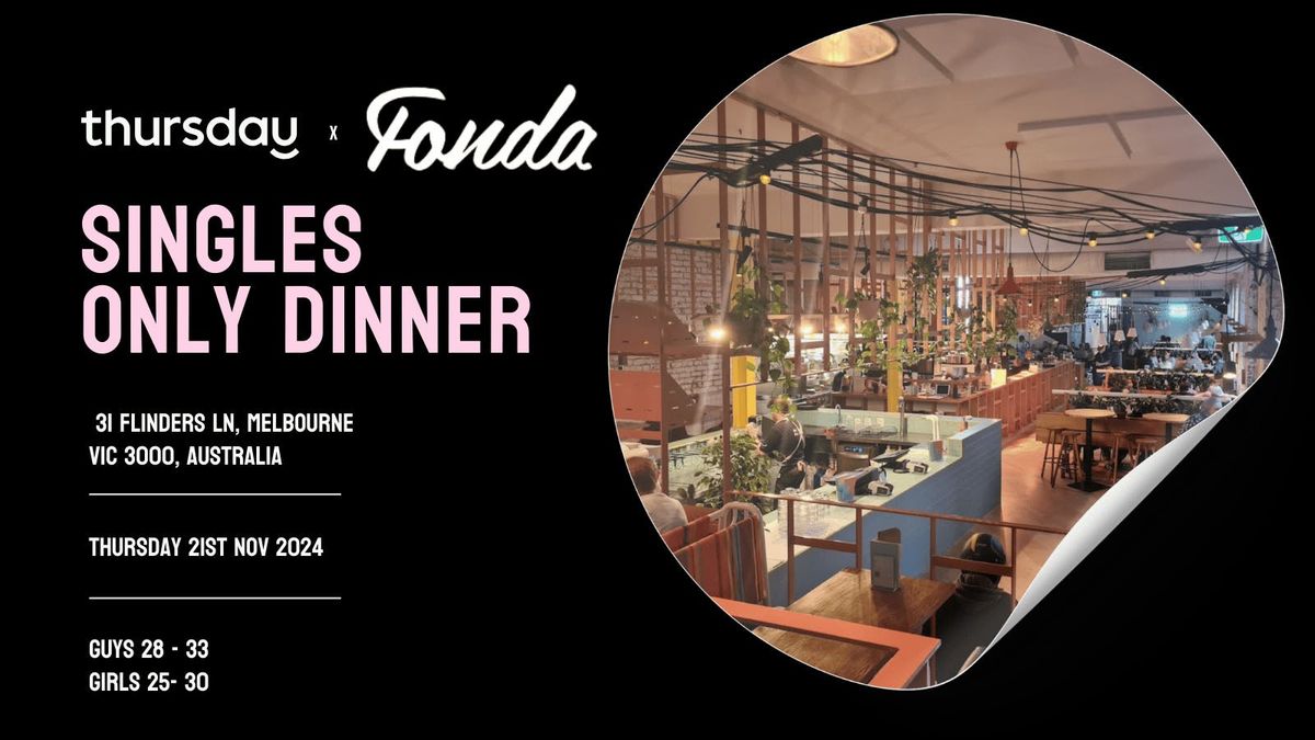 Thrusday | Pre Event Dinner at FONDA | Melbourne