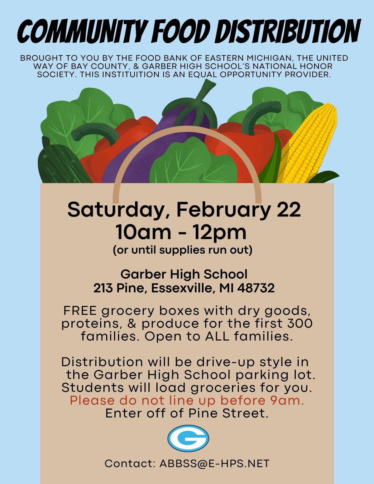 Community Food Distribution Event at Garber High School