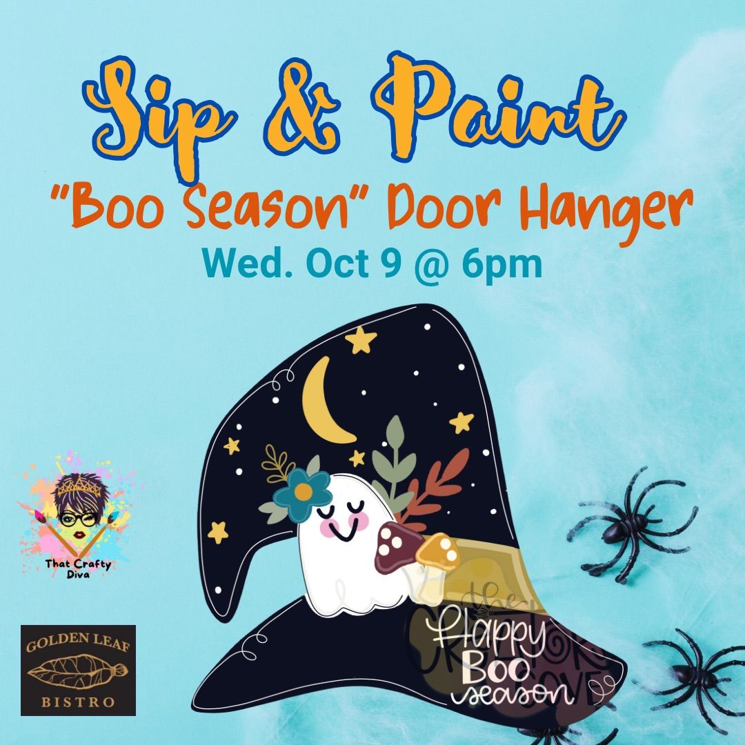 Sip & Paint \u201cBoo Season\u201d Door Hanger