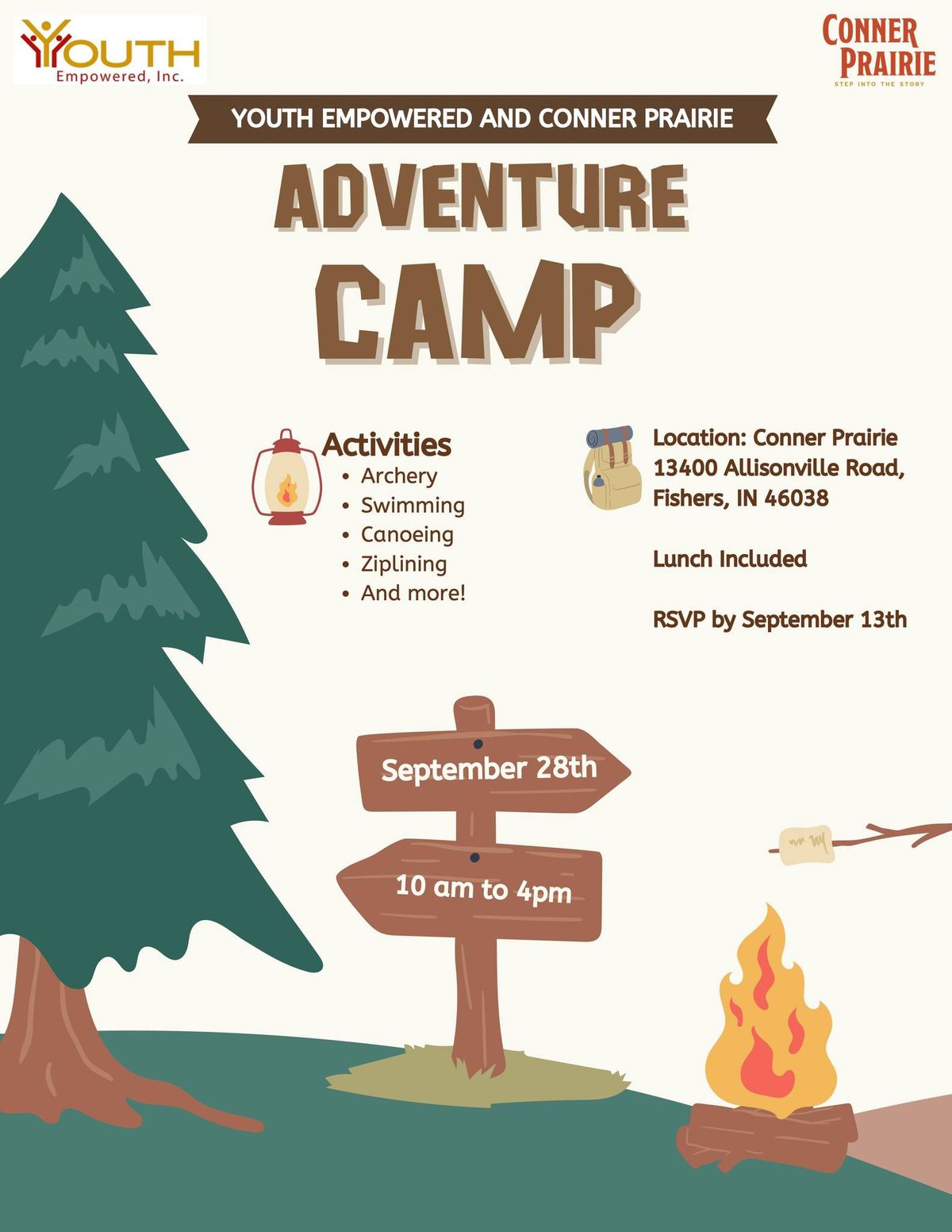 Youth Empowered and Conner Prairie Adventure Camp