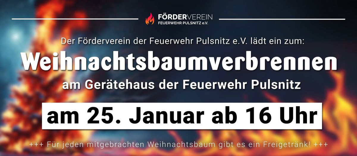 Weihnachtsbaumverbrennen bei der Feuerwehr Pulsnitz