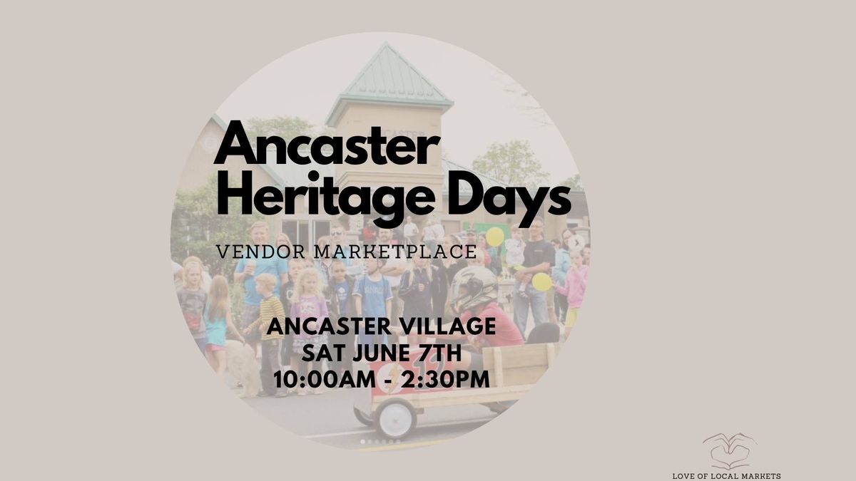 Ancaster Heritage Days - Artisan Market