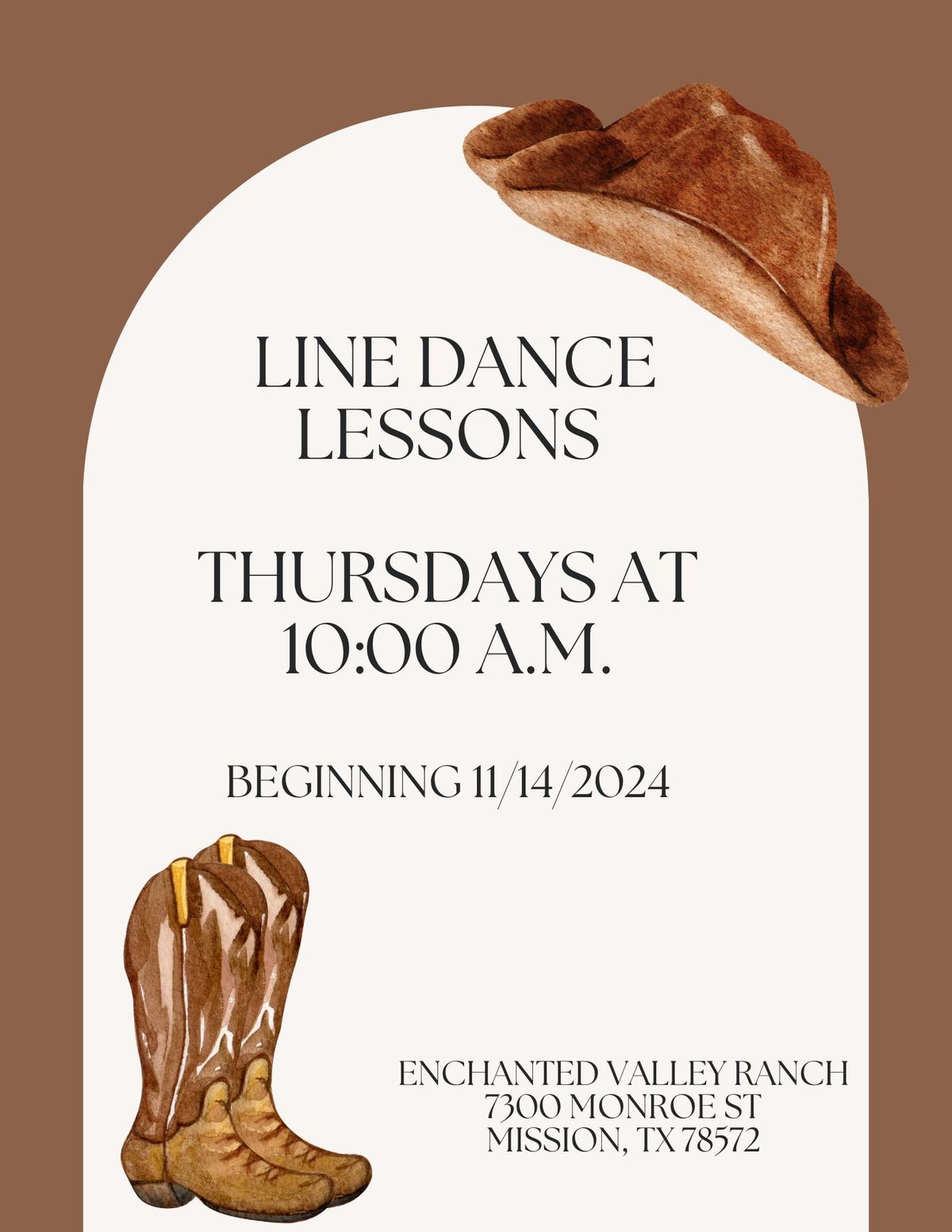 Line dance lessons on Thursdays