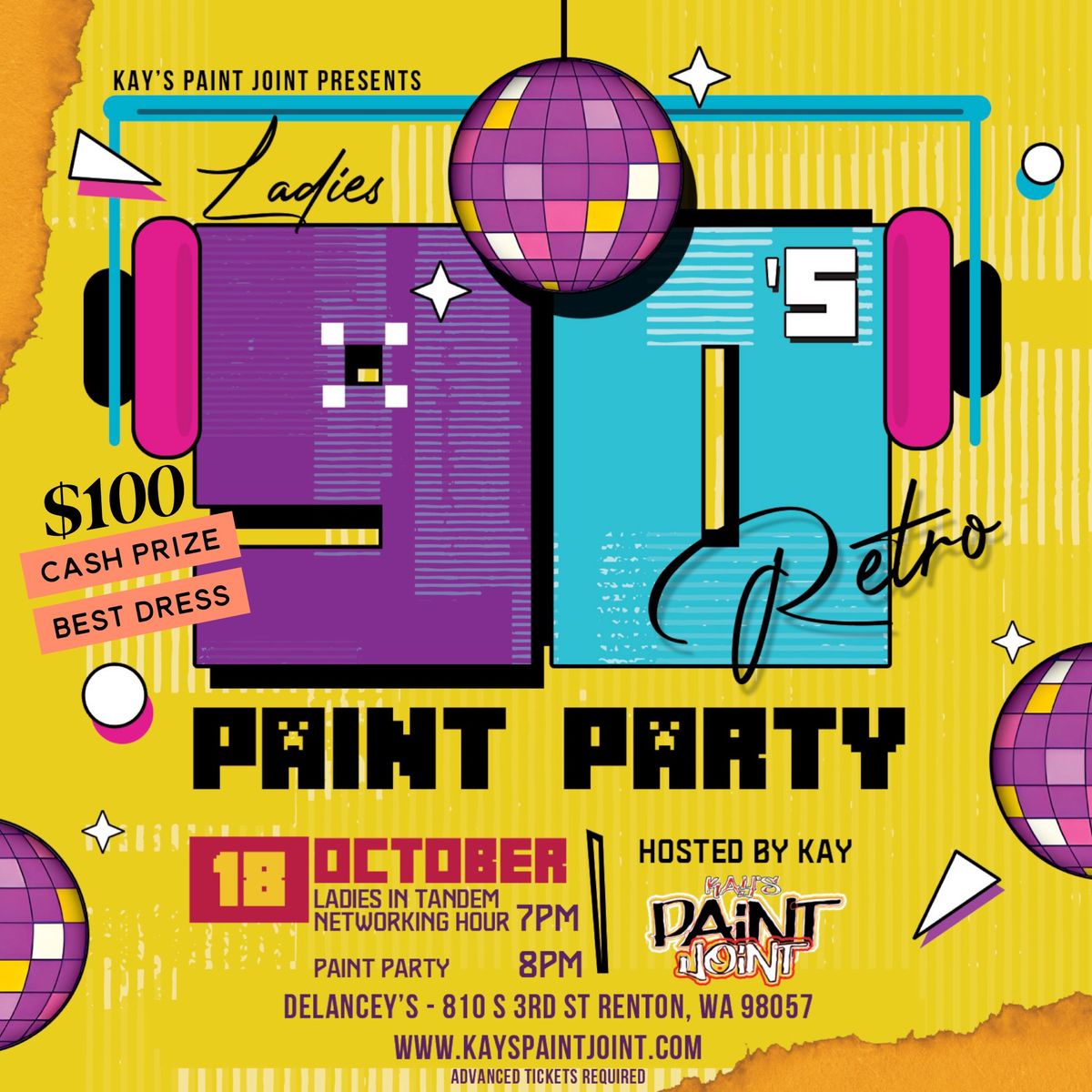 Ladies 90s Retro Paint Party