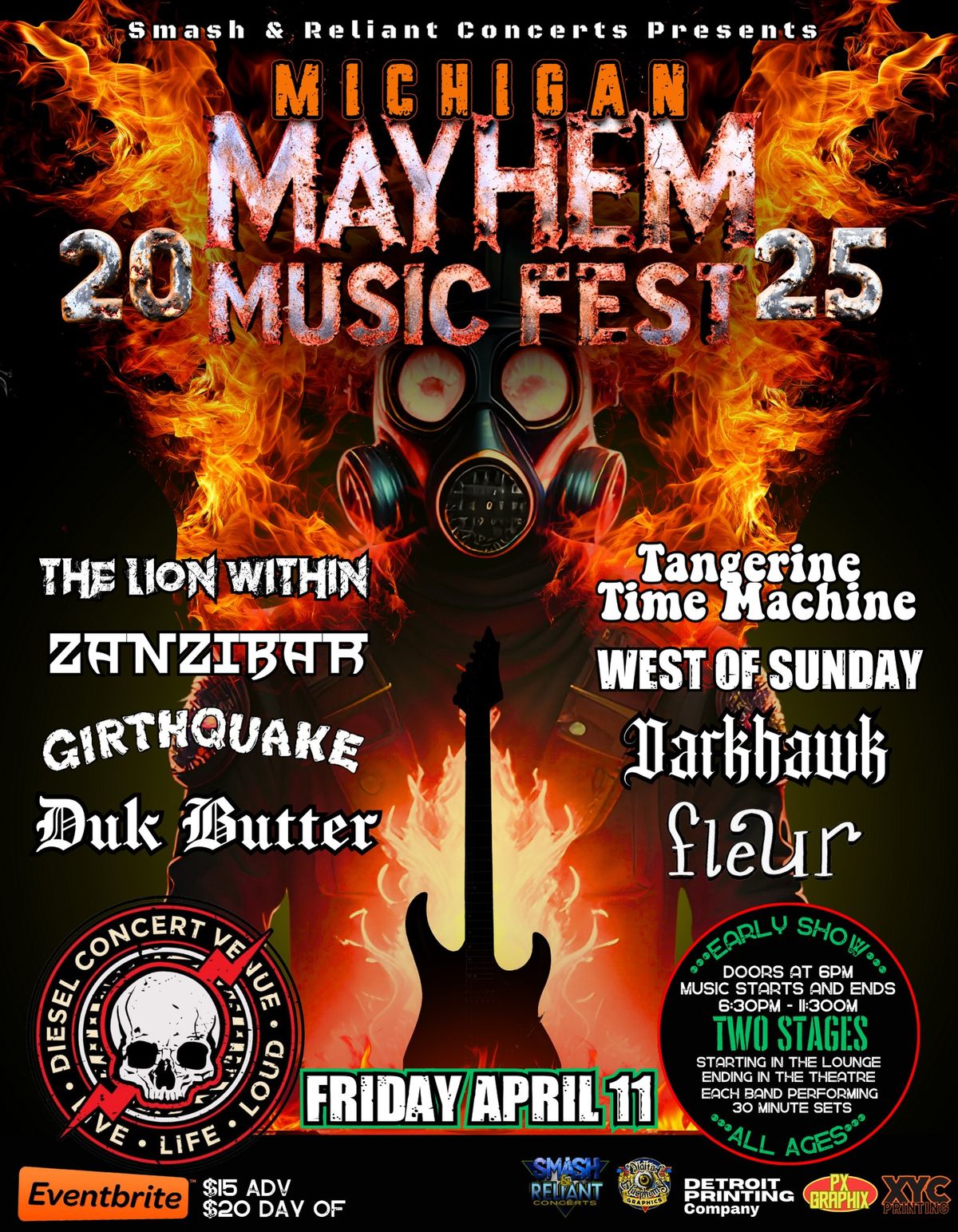 Michigan Mayhem Music Festival 2025 (2 stages) at Diesel Concert Detroit