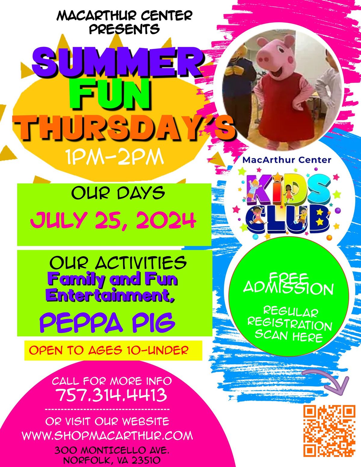 Summer Fun Thursdays at MacArthur Center! 