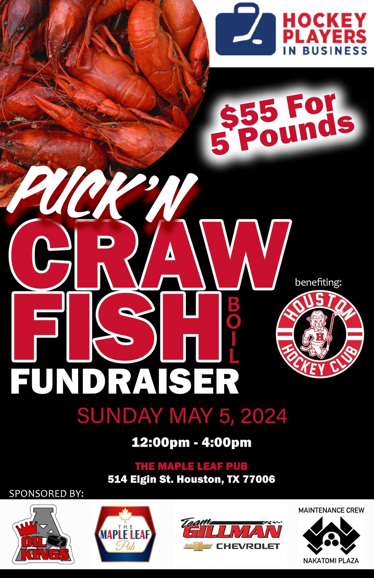 2024 Puck "N" Crawfish Boil fundraiser benefitting UH Ice Hockey