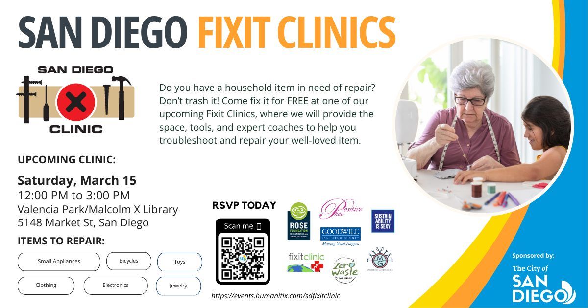 SD Fixit Clinic at Valencia Park\/Malcolm X Library