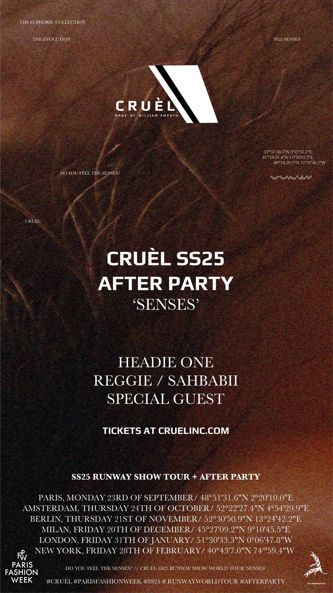 CRU\u00c8L SS25 AFTER PARTY \u2018SENSES\u2019 - HEADIE ONE, REGGIE, SAHBABII, SECRET SPECIAL GUEST - MILAN