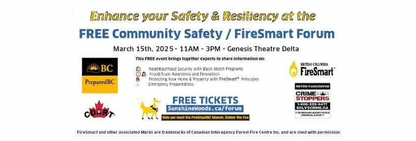 FREE Community Safety \/ FireSmart Forum