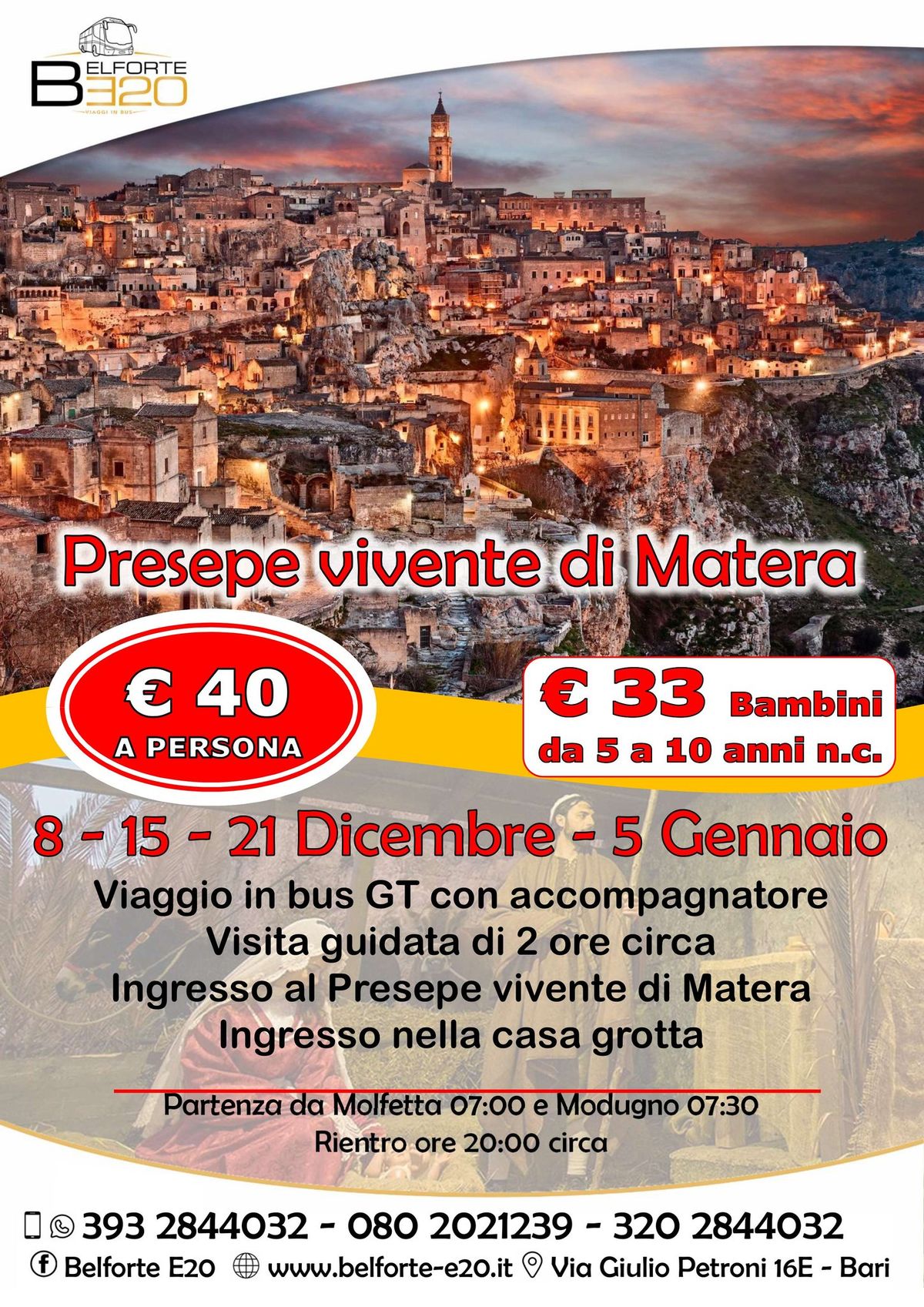 Presepe vivente a Matera e visita guidata 5 Gennaio 2025 By BE20