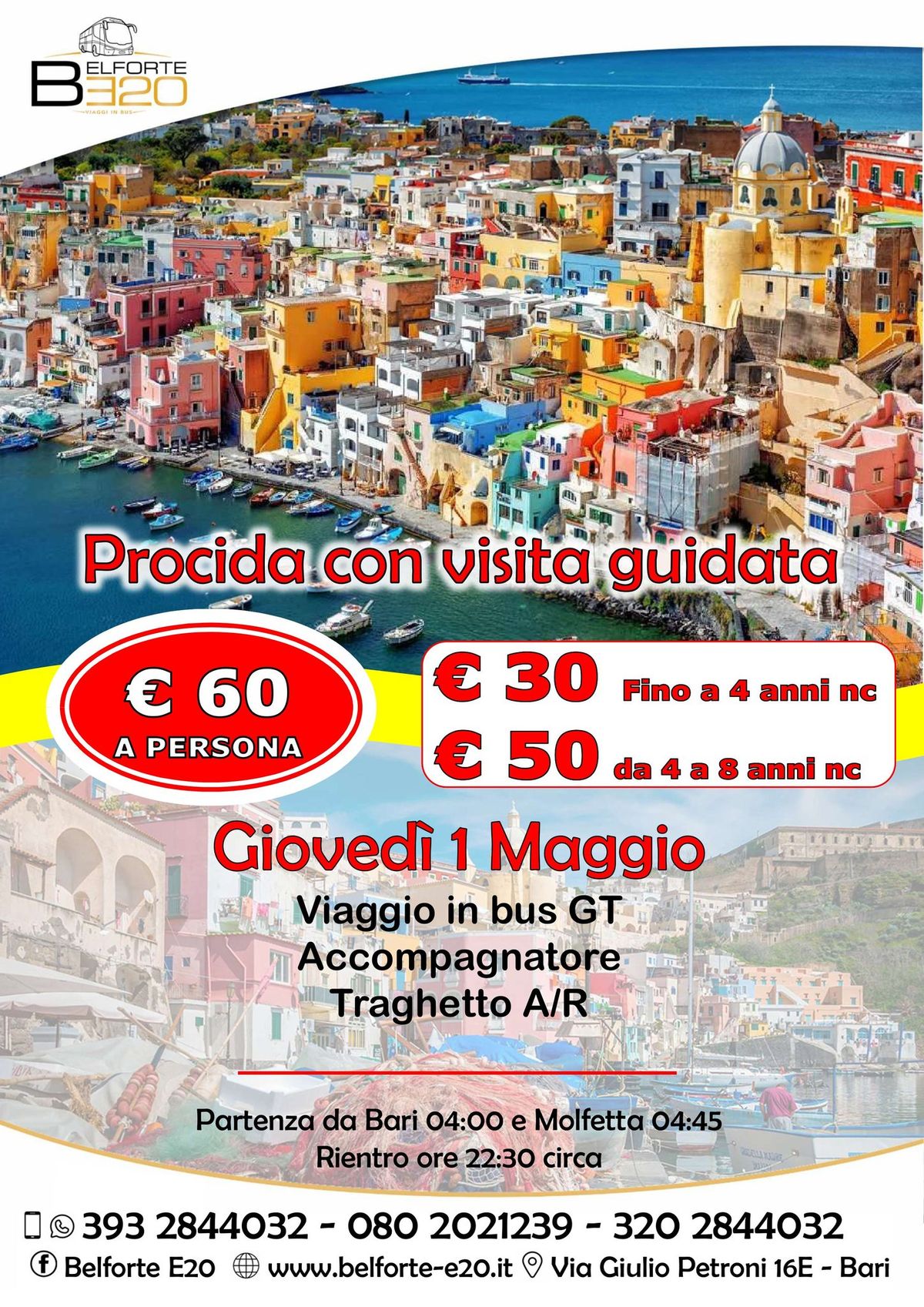 Procida con visita guidata 1 Maggio 2025 BY BE20