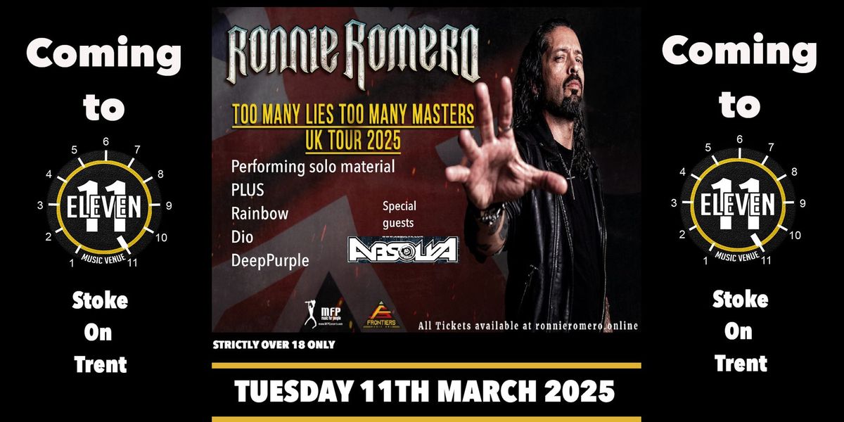 Ronnie Romero band PLUS Absolva Tuesday 11th March live Eleven Stoke 