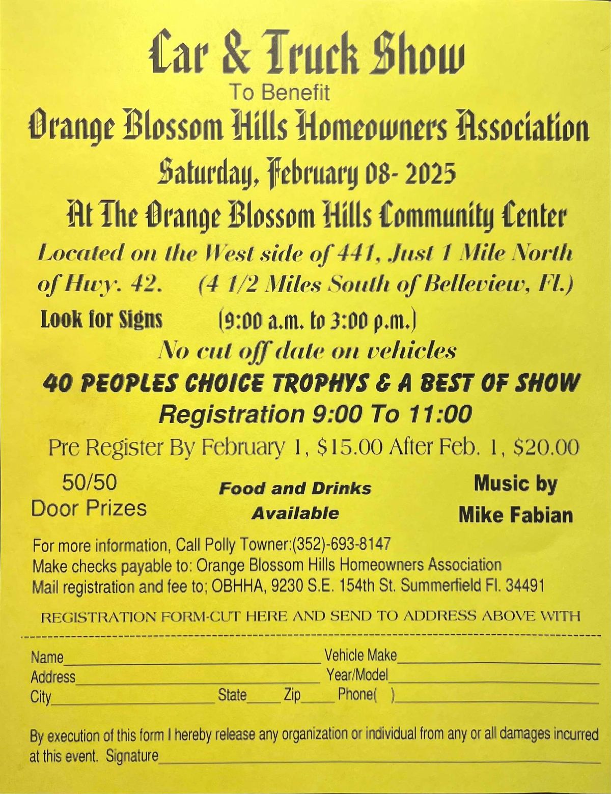 Orange Blossom Hills Community Center Car & Truck Show 