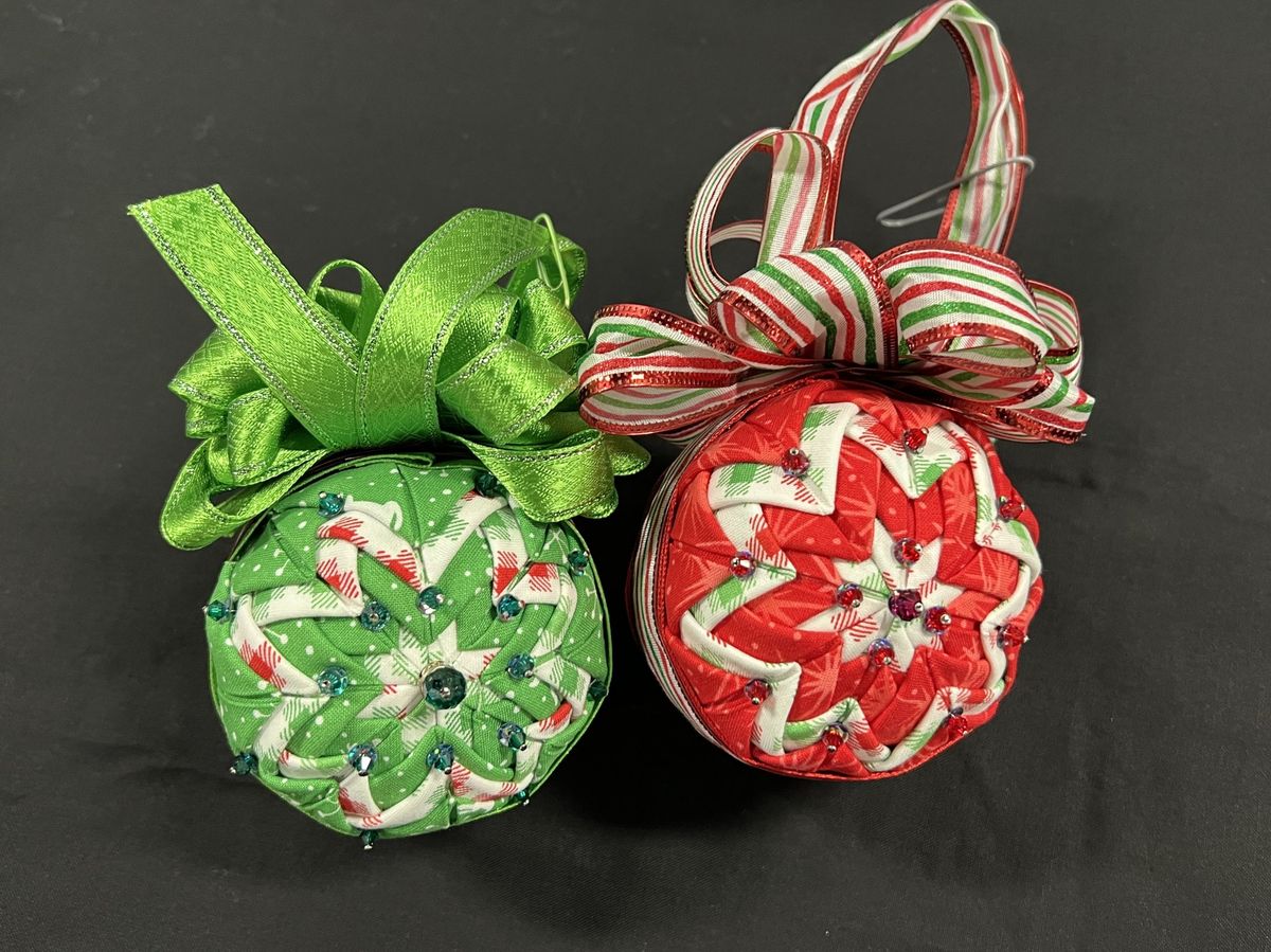 Christmas in July !!! Fabric Folded Christmas Ornament