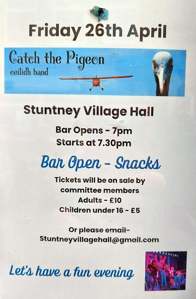 Catch the Pigeon ceilidh at Stuntney Village Hall