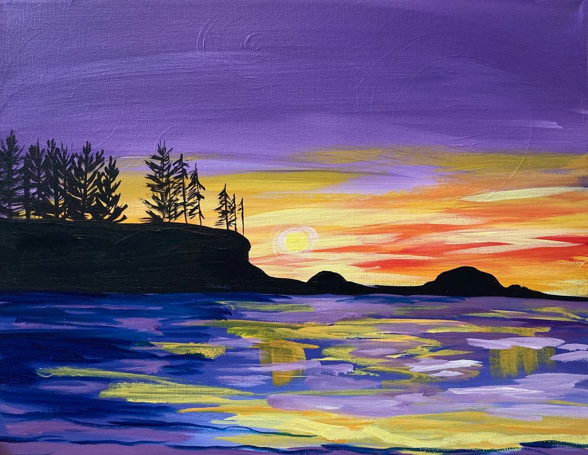 Sunset at sunset paint event