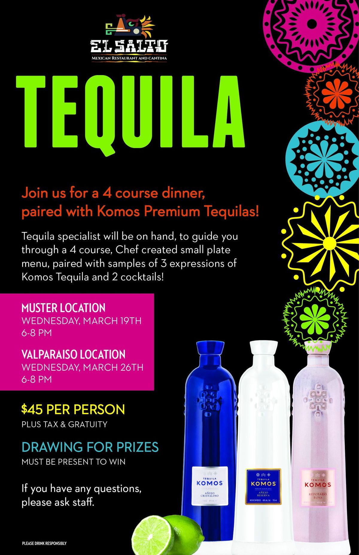 El Salto Tequila Tasting & Food Pairing