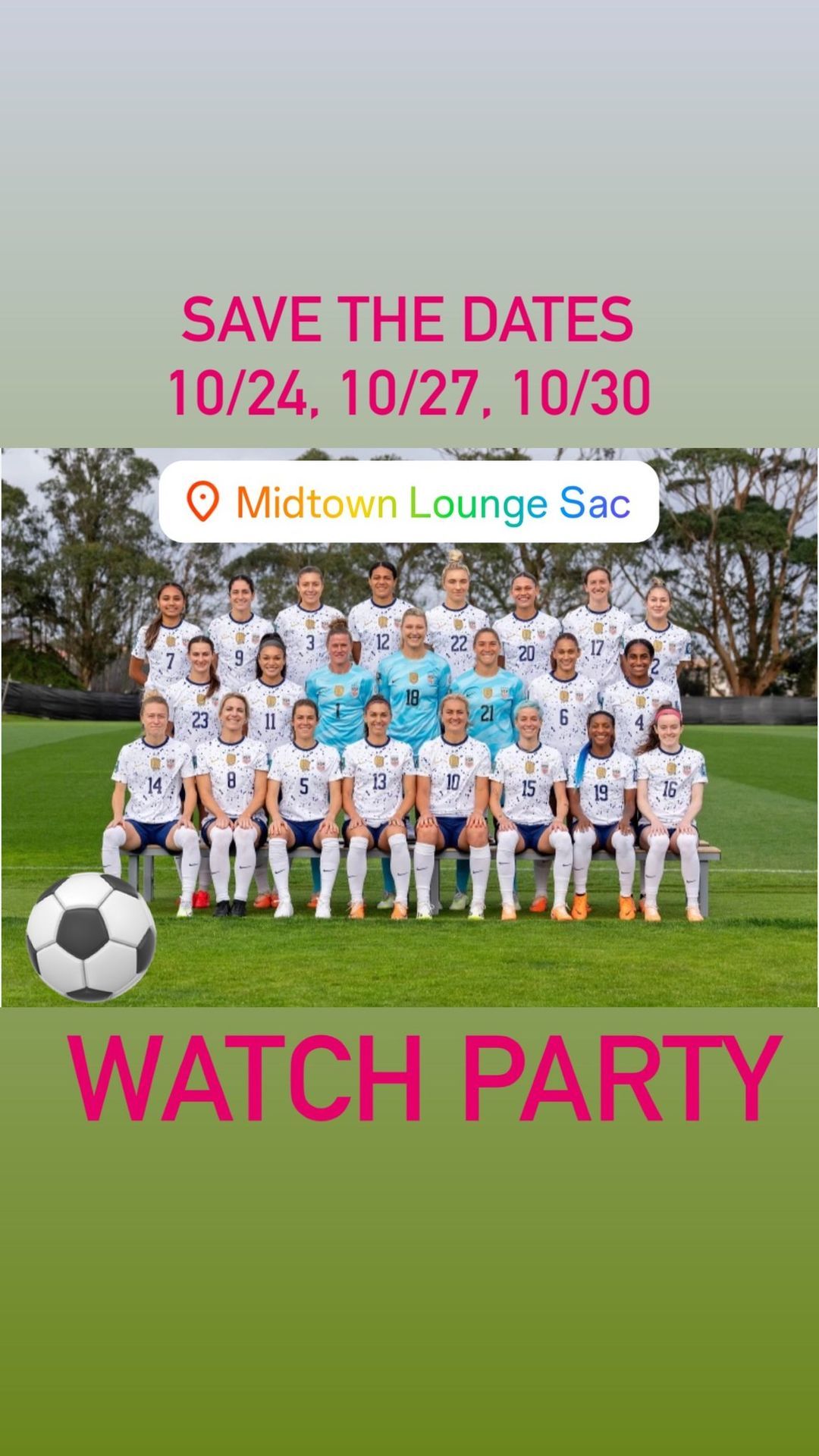 Save The Dates USWNT Watch Party