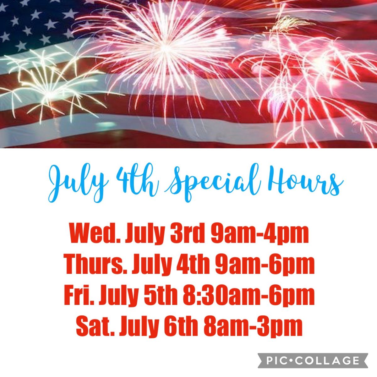 PIG ROAST and SPECIAL HOURS for JULY 4th