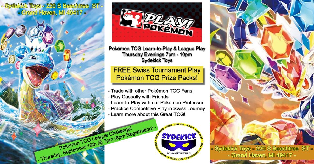 Sydekick Toys Pok\u00e9mon TCG Thursday Evening Casual Learn-to-Play & League Play