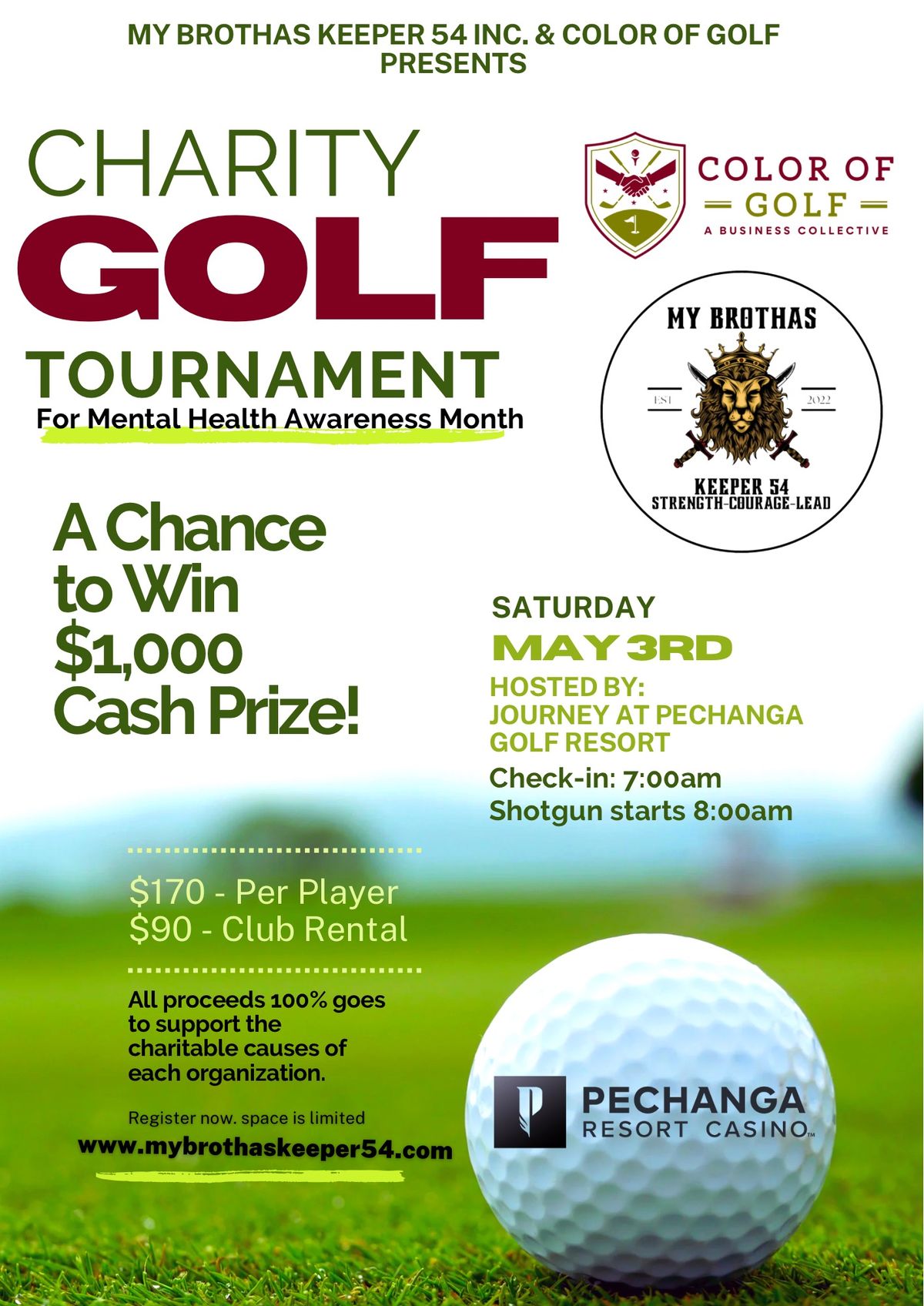 Mental Health Awareness Charity Golf Tournament 