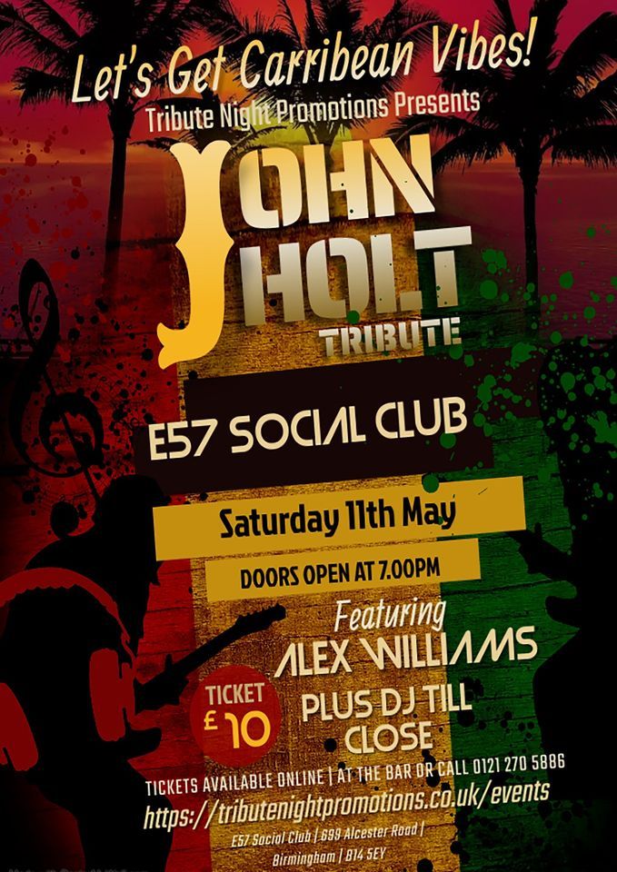 SOLD OUT. -John Holt Tribute Night - Kings Heath 
