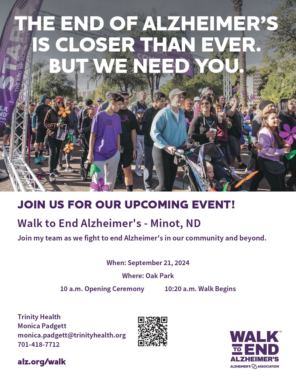 Walk to End Alzheimer's Trinity Health Team