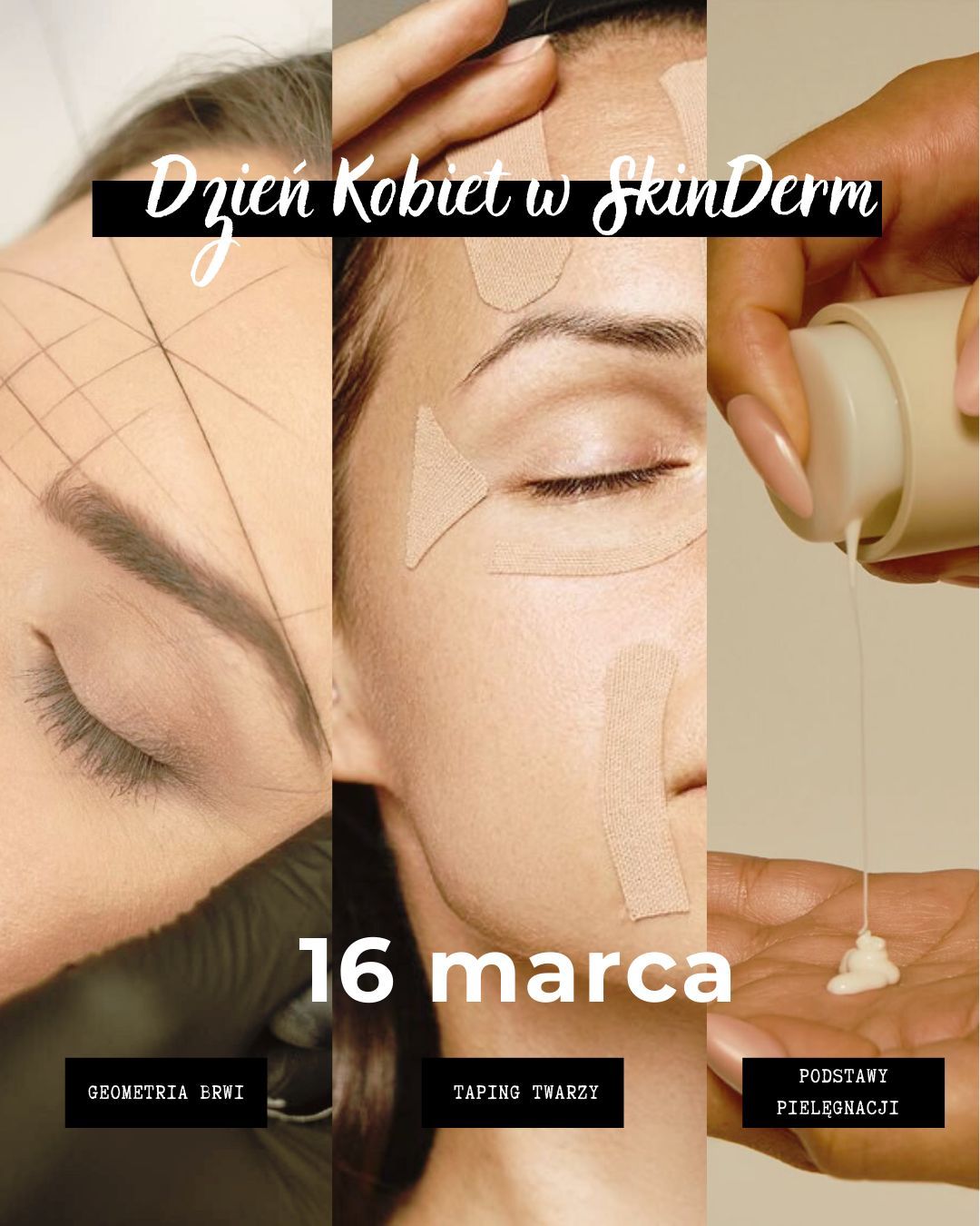 Dzie\u0144 Kobiet w SkinDerm| Taping twarzy w domu| Geometria brwi | Podstawy piel\u0119gnacji