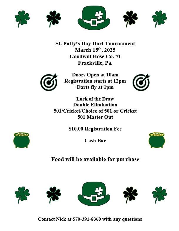 St. Patty's Day Dart Tournament 