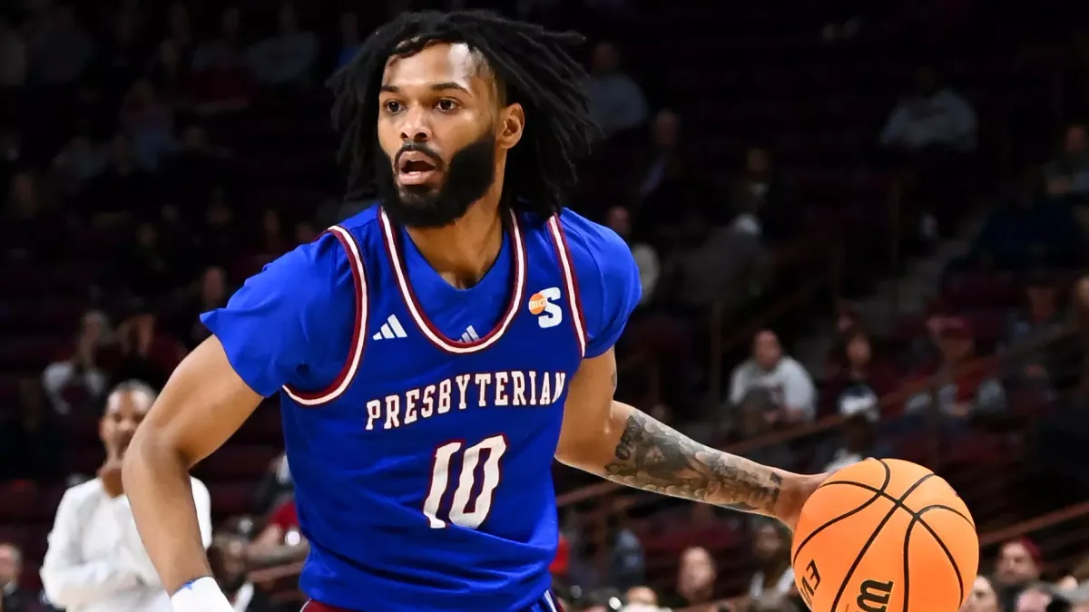 Parking Presbyterian Blue Hose at Manhattan Jaspers Mens Basketball