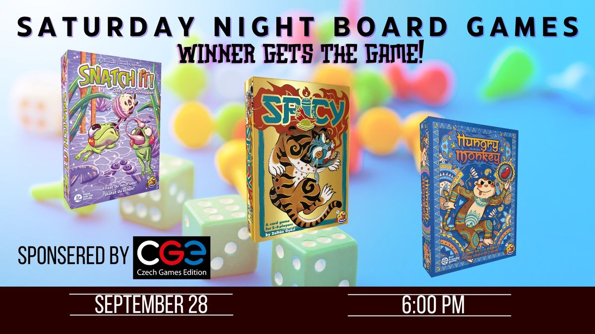 Saturday Night Board Games: Winner Gets the Game!