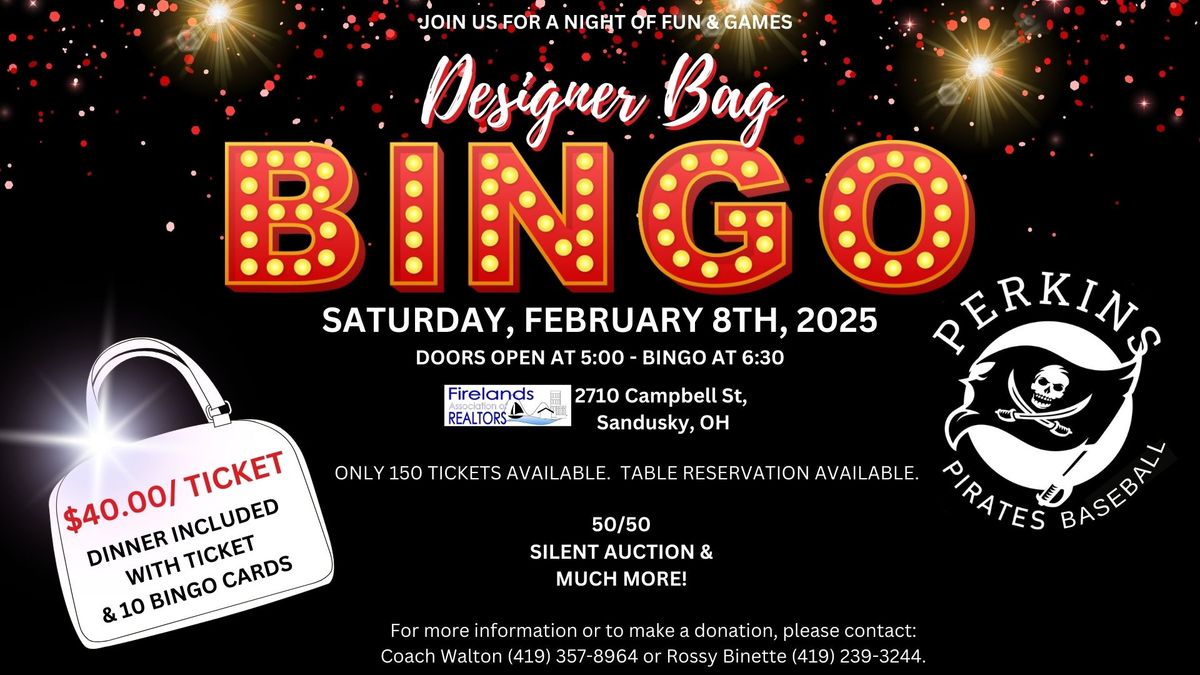 Designer Purse Bingo Night to support the Perkins High School Baseball Program