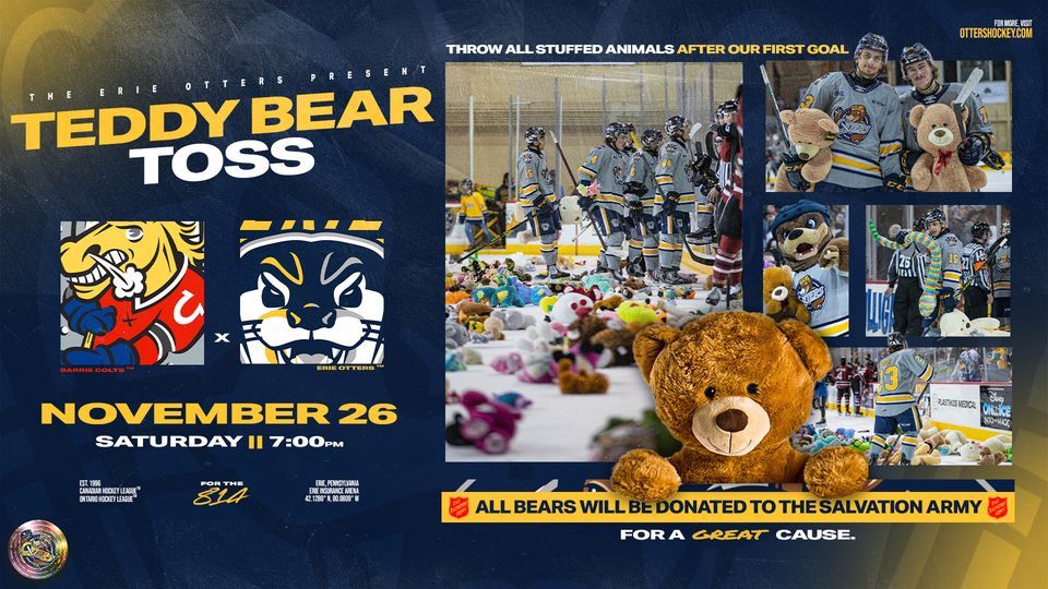 Teddy Bear Toss at the Erie Otters