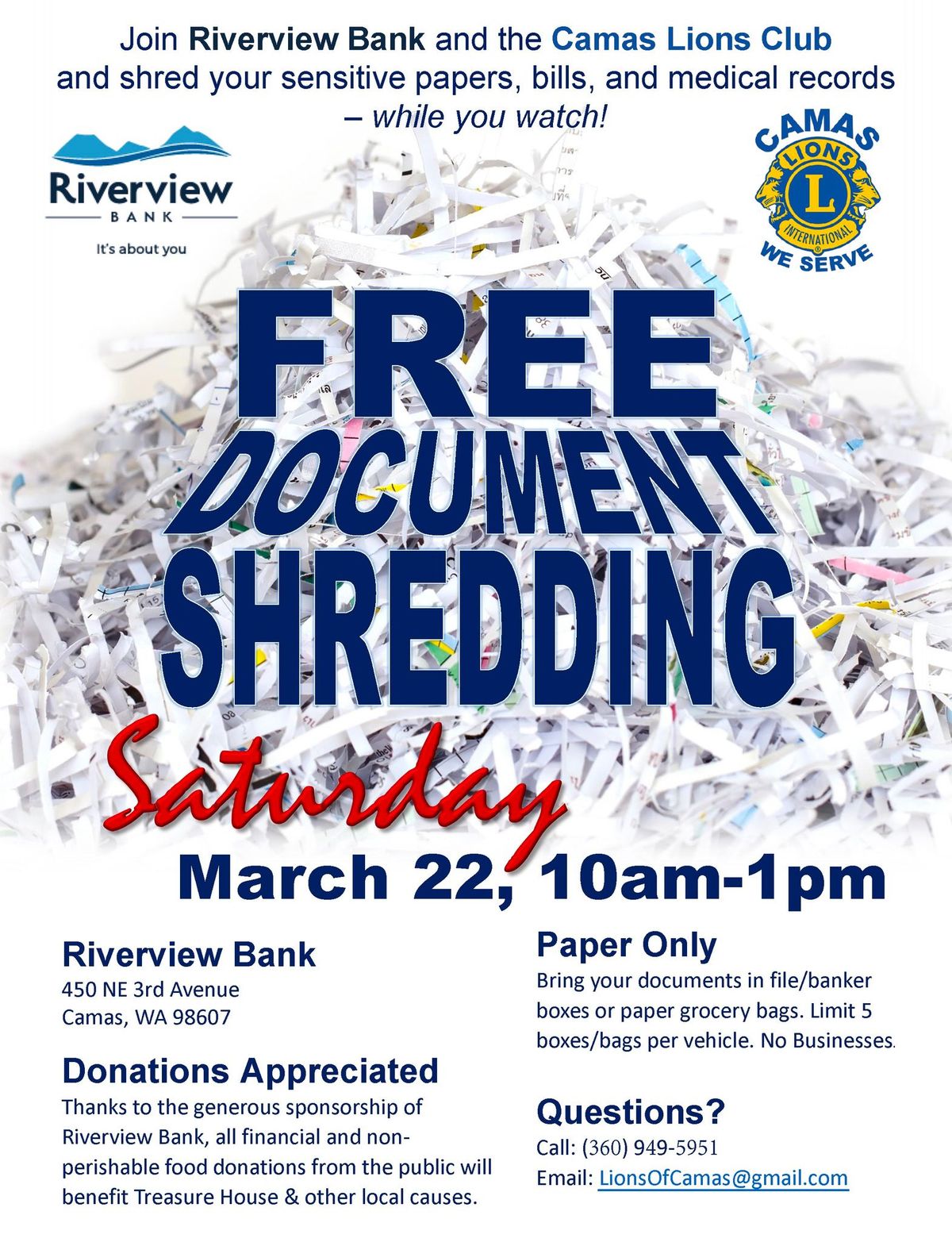 Free Document Shredding 