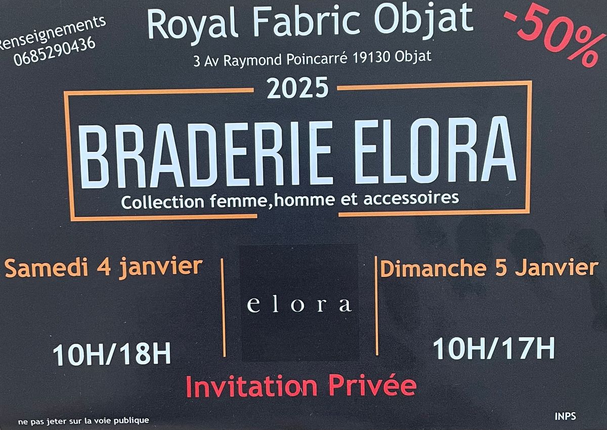 Braderie v\u00eatements elora 