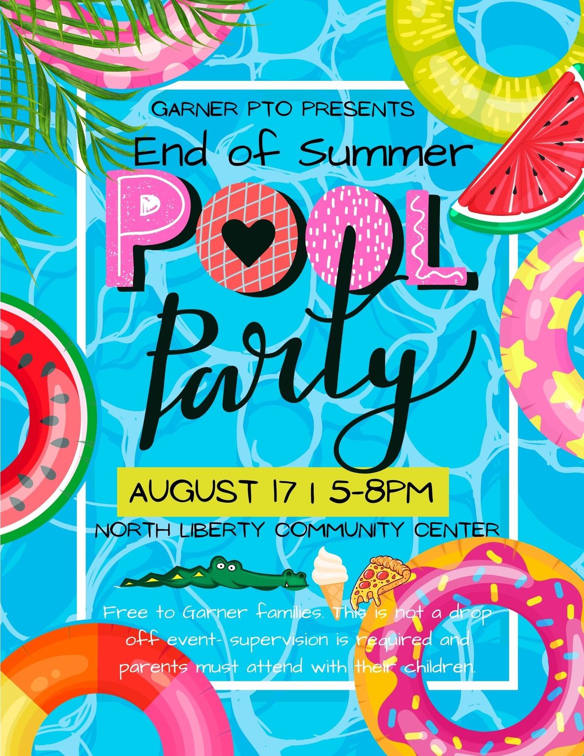 End of Summer Pool Party for Garner Families